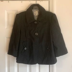 Tulle 3/4 Sleeve Jacket, Gray, XL